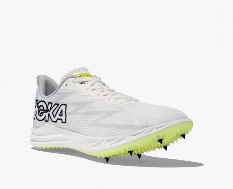 White Men's HOKA Crescendo MD Track Spikes | 0769345-TY