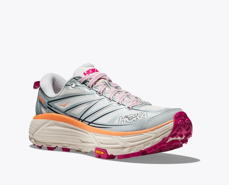 White / Grey / Orange Women's HOKA Mafate Speed 2 Sneakers | 1730952-RN