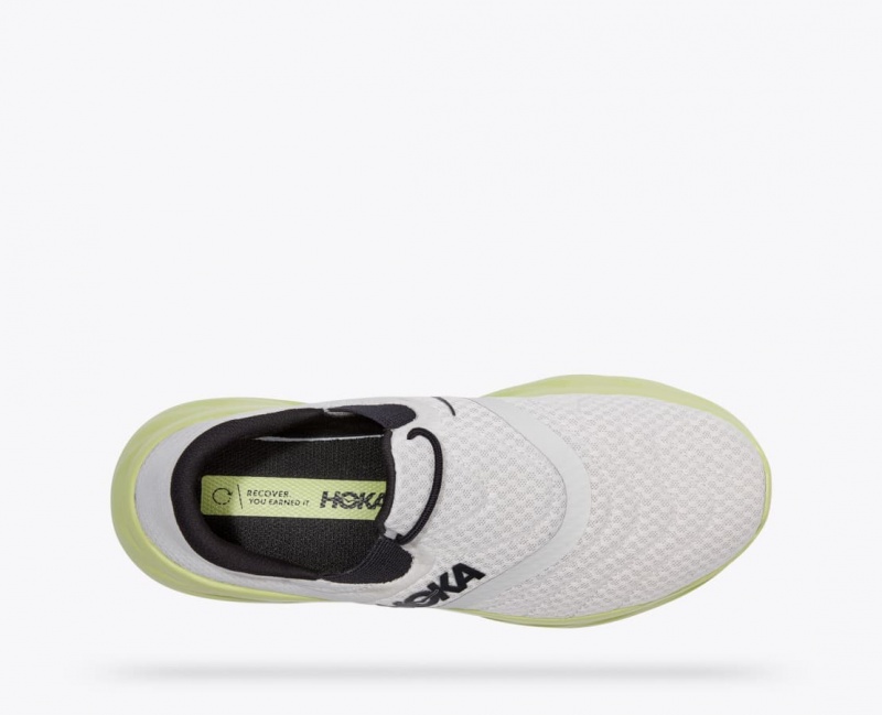 White / Light Green Men's HOKA Ora Recovery 2 Slip On Shoes | 8173096-UD