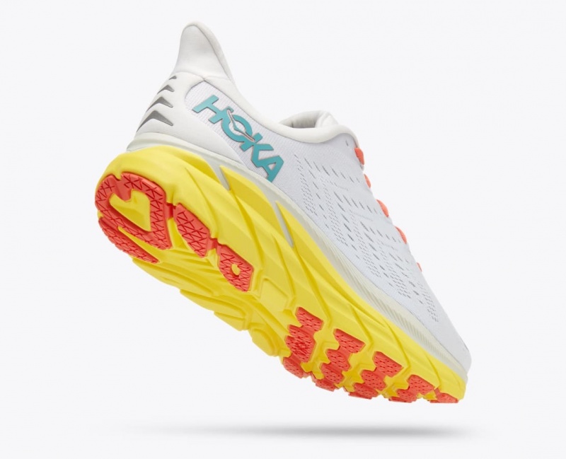 White / Yellow Men's HOKA Clifton 8 Running Shoes | 4076958-ES